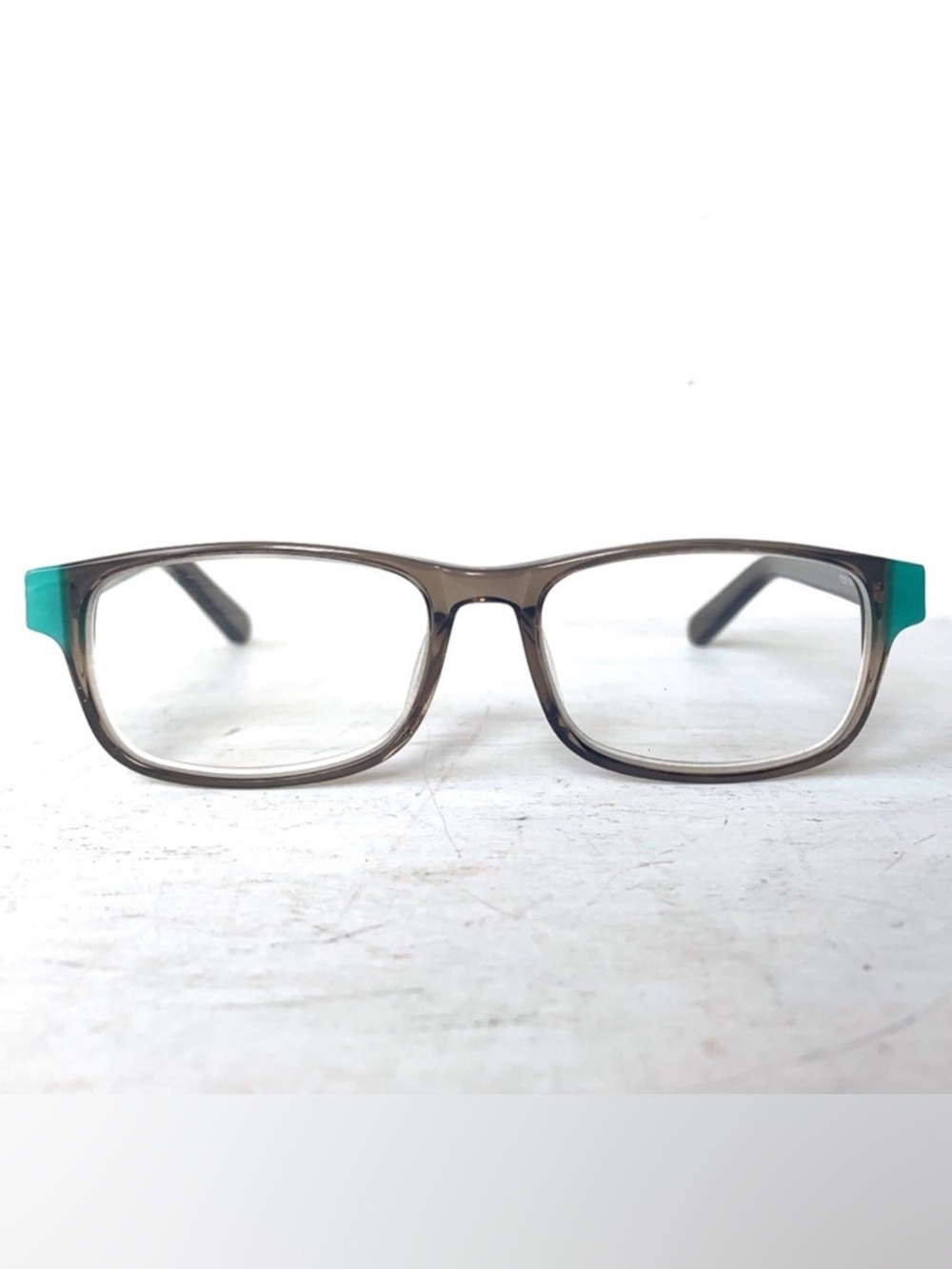 Cheaters Acetate +1.25 Rectangular Vintage 90โs Gray Aqua Reading Glasses